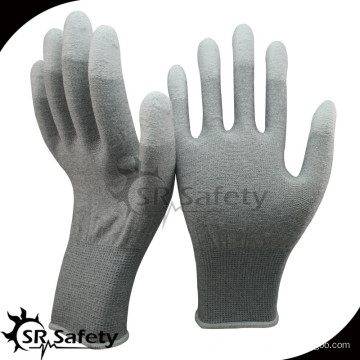 SRSAFETY 13g nylon et doublure en carbone, doigt trempé PU anti-statique gant